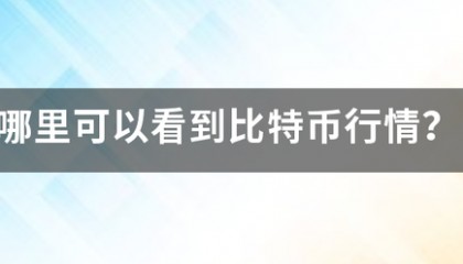 哪里可以看到比特币行情?