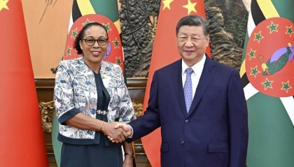 习近平会见多米尼克总统伯顿
